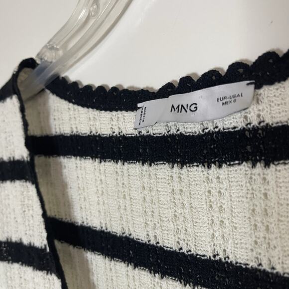 MNG BY MANGO black white striped knit 2 piece vest pants set L/XL - Picture 7 of 12